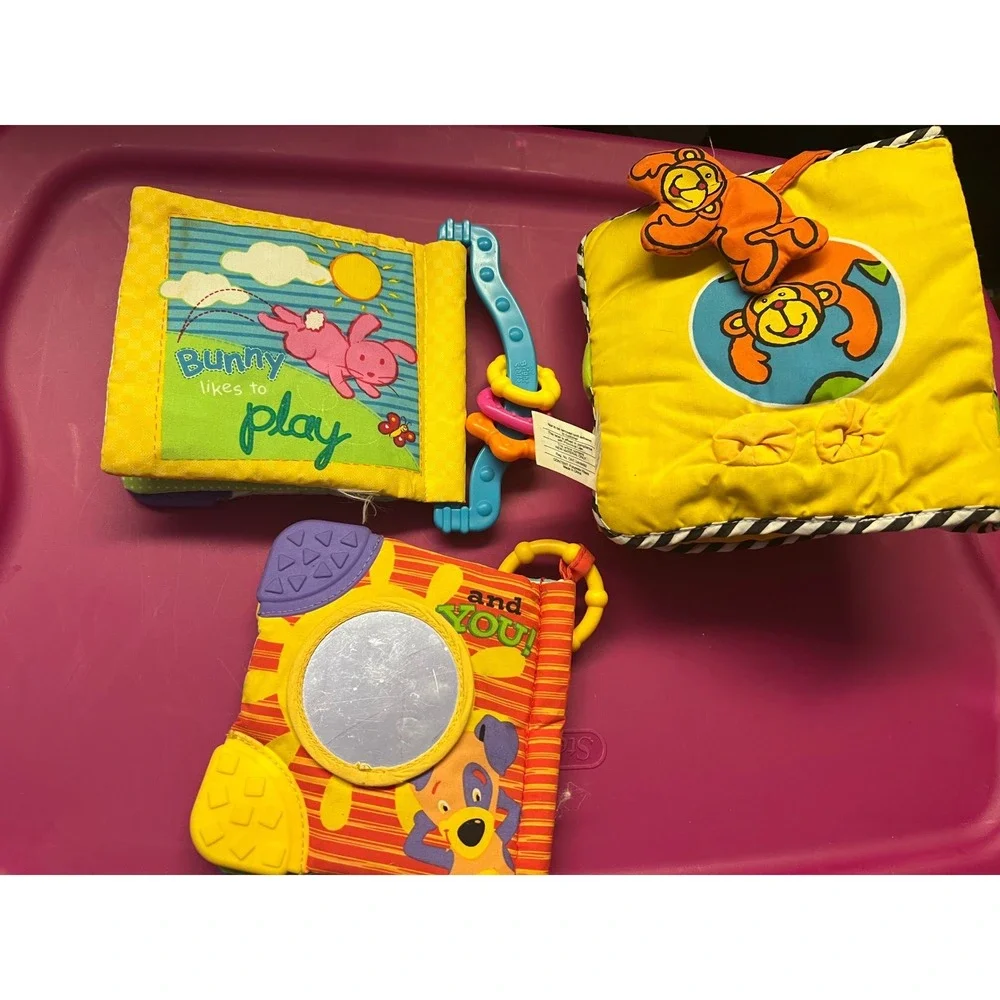 Lamaze Baby Connection Soft Activity Book Lot Monkey Animal Sounds Counting 3pc